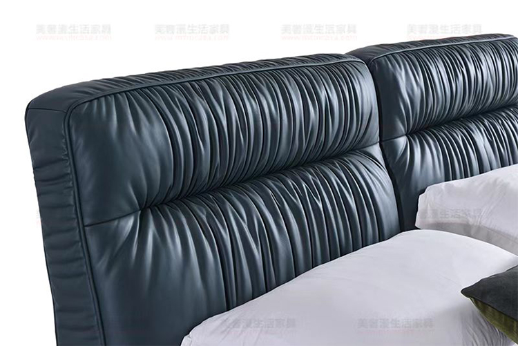 美奢漫意式极简仿真皮科技布钢架床DL-001B#